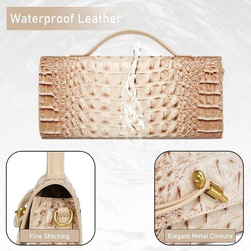 Trendy Women Crocodile Evening Clutch Purse Crossbody Shoulder Handbag Cute Vegan Leather Satchels in Kuwait