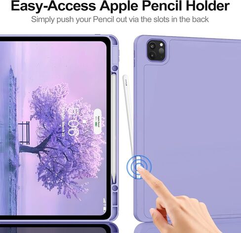 Zoveek for iPad Air 13 Inch Case M2 2024 ، iPad Pro 12.9 inch case (الجيل السادس/الخامس/الرابع 2022/2021/2020) مع حامل قلم رصاص ، يدعم الغطاء الذكي Slim Stand Auto Wake/Sleep (الوردي الوردي) in Kuwait