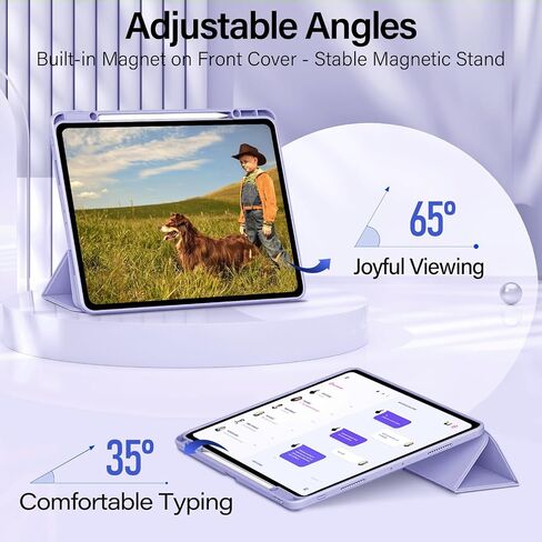 Zoveek for iPad Air 13 Inch Case M2 2024 ، iPad Pro 12.9 inch case (الجيل السادس/الخامس/الرابع 2022/2021/2020) مع حامل قلم رصاص ، يدعم الغطاء الذكي Slim Stand Auto Wake/Sleep (الوردي الوردي) in Kuwait