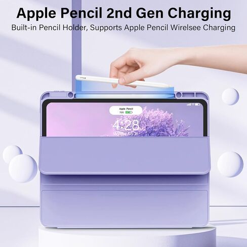 Zoveek for iPad Air 13 Inch Case M2 2024 ، iPad Pro 12.9 inch case (الجيل السادس/الخامس/الرابع 2022/2021/2020) مع حامل قلم رصاص ، يدعم الغطاء الذكي Slim Stand Auto Wake/Sleep (الوردي الوردي) in Kuwait
