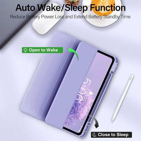 Zoveek for iPad Air 13 Inch Case M2 2024 ، iPad Pro 12.9 inch case (الجيل السادس/الخامس/الرابع 2022/2021/2020) مع حامل قلم رصاص ، يدعم الغطاء الذكي Slim Stand Auto Wake/Sleep (الوردي الوردي) in Kuwait