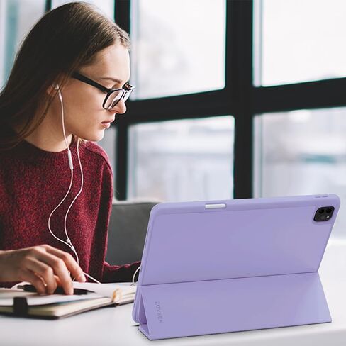 Zoveek for iPad Air 13 Inch Case M2 2024 ، iPad Pro 12.9 inch case (الجيل السادس/الخامس/الرابع 2022/2021/2020) مع حامل قلم رصاص ، يدعم الغطاء الذكي Slim Stand Auto Wake/Sleep (الوردي الوردي) in Kuwait