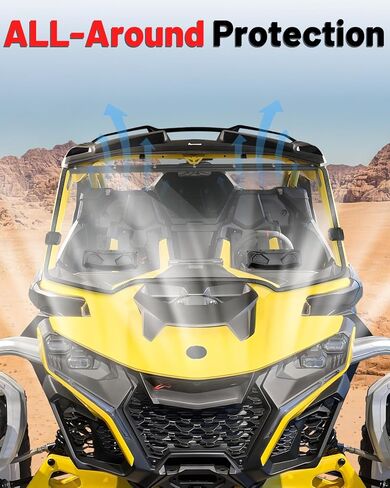 StarknightMT Front Vented Mrverick R Windshield Scratch Proof Windshield Compatible With Can Am Maverick R& R MAX 2024 2025 | Heavy Duty Clear Full Windshield in Saudi Arabia