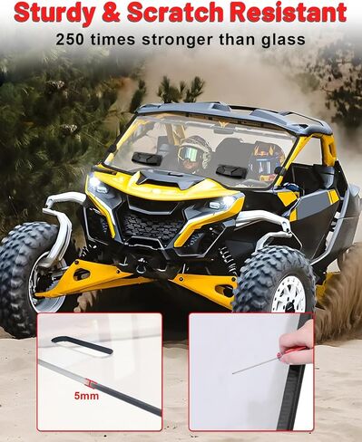 StarknightMT Front Vented Mrverick R Windshield Scratch Proof Windshield Compatible With Can Am Maverick R& R MAX 2024 2025 | Heavy Duty Clear Full Windshield in Saudi Arabia