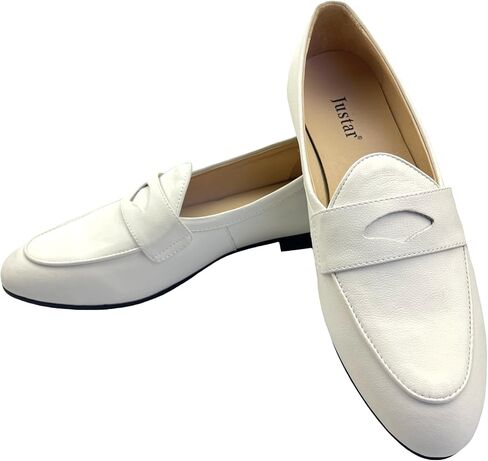 Justar Women's Leather Penny Loafers Slip on Dress Flats Shoes for Women in Saudi Arabia