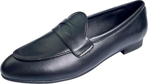 Justar Women's Leather Penny Loafers Slip on Dress Flats Shoes for Women in Saudi Arabia