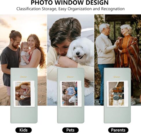 Photo Album Book for Instax Wide Film 3.5x4.25, 64 Pockets Photo Album with Photo Window fits for Fujifilm Instax Wide 400/300/210/200/Wide EVO/Polaroid 600 i-Type - Brown in Saudi Arabia