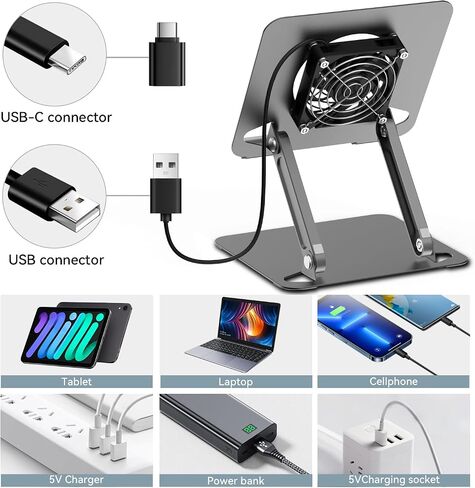 حامل Surface Pro، مبرد iPad، وسادة تبريد iPad Pro، حامل حامل قوي للكمبيوتر اللوحي مع مروحة هادئة لأجهزة الكمبيوتر اللوحية Microsoft Surface، iPad Pro 12.9 iPad Air، أجهزة Samsung Galaxy Tabs حتى 15 بوصة in Kuwait