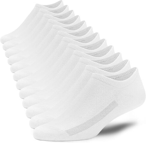 No Show Socks Men's White Low Cut Ankle Socks Athletic Running | 6 Pairs (Sizes 8-12/9-13) in Saudi Arabia