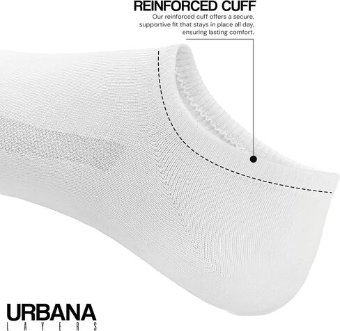 No Show Socks Men's White Low Cut Ankle Socks Athletic Running | 6 Pairs (Sizes 8-12/9-13) in Saudi Arabia