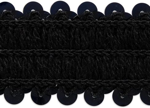 Trims By The Yard 3-Row Metallic Stretch Sequin Trim, 1 1/4-Inch Versatile Sequins for Crafts, Durable Sequin Trim for Costumes, Fashion, and Home Decor, 5-Yard Cut, Orange in Saudi Arabia