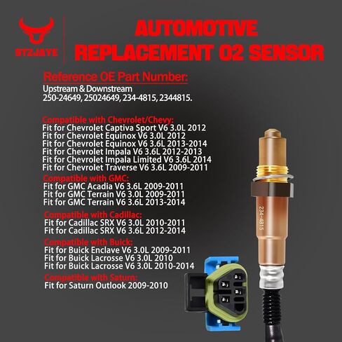 4Pcs Oxygen O2 Sensor 250-24649, 234-4815, 15494, Automotive Replacement 02 Sensors Upstream Downstream Compatible with Chevrolet/Chevy for GMC for Terrain for Buick for Cadillac for Saturn in Saudi Arabia