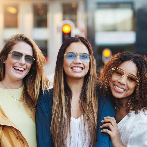 5 أزواج من نظارات شمسية عاهمة للنساء للنساء الموضة الرجعية شبه المستطيل مربع بدون إطار UV400 حماية نظارة شمسية بارد in Saudi Arabia