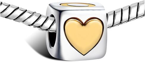 KunBead Number 0-9 Gold Heart Love Bead Birthday Charms Compatible with Pandora Charm Bracelet for Women in Kuwait