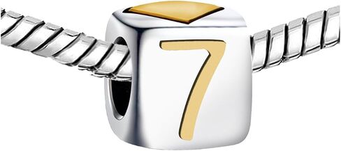 KunBead Number 0-9 Gold Heart Love Bead Birthday Charms Compatible with Pandora Charm Bracelet for Women in Saudi Arabia