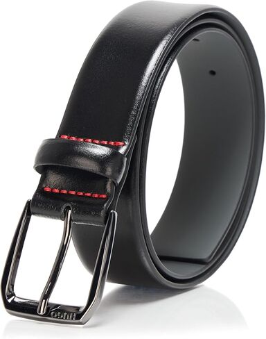 HUGO mens Brushed Leather Square Buckled Belt in Saudi Arabia