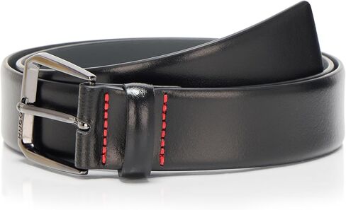 HUGO mens Brushed Leather Square Buckled Belt in Saudi Arabia