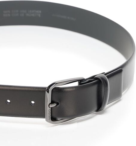 HUGO mens Brushed Leather Square Buckled Belt in Saudi Arabia