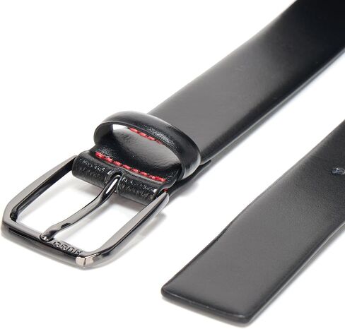 HUGO mens Brushed Leather Square Buckled Belt in Saudi Arabia