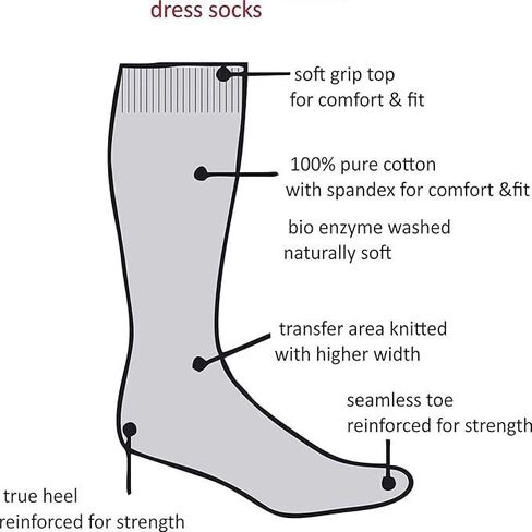Mens Dress Socks|Trouser Socks Stretchy Breathable Business|Casual Wear Socks|Everyday Comfort Socks|Pack of 6 in Saudi Arabia