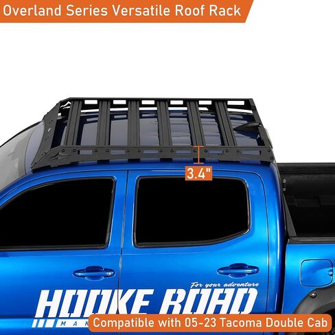 Hoke Road Tacoma Roof Rack Bars Aluminium Cross for 2005-2023 Toyota Tacoma Double Cab ، تخزين حاملة أمتعة سلة البضائع in Saudi Arabia