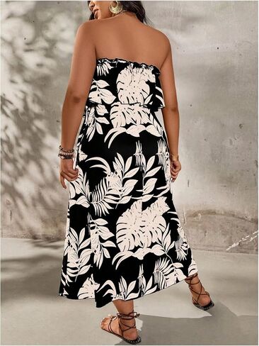 Verdusa Women's Plus Size Tropical Broom Broom Dress Dressy Maxi Dresses in Saudi Arabia