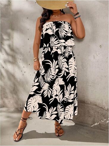 Verdusa Women's Plus Size Tropical Broom Broom Dress Dressy Maxi Dresses in Saudi Arabia