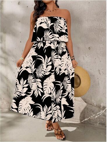 Verdusa Women's Plus Size Tropical Broom Broom Dress Dressy Maxi Dresses in Saudi Arabia