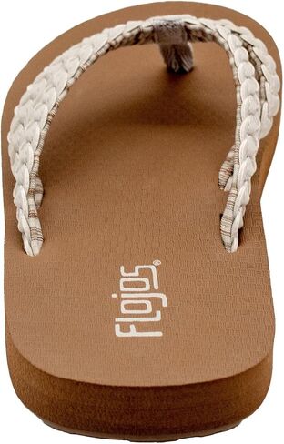 Flojos Mischa Women's Sandal, Wide Double Braided Thong Strap W/Kush Embossed Bed in Saudi Arabia