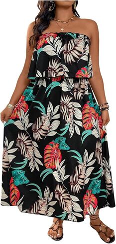 Verdusa Women's Plus Size Tropical Broom Broom Dress Dressy Maxi Dresses in Kuwait