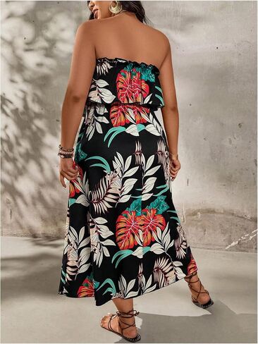 Verdusa Women's Plus Size Tropical Broom Broom Dress Dressy Maxi Dresses in Kuwait