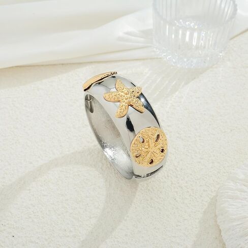 Gold Chunky Bangle Bracelets For Women Gold Shell Cuff Bracelet Seashell Shape Bangle Adjustable Cuff Jewelry For Summer in Kuwait