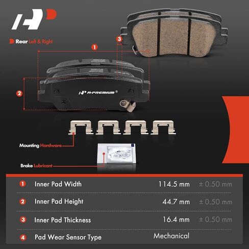 A-Premium Rear Ceramic Disc Brake Pads Set Compatible with Cadillac CTS 2014-2019, ATS 2013-2019, 4 Pcs in Saudi Arabia