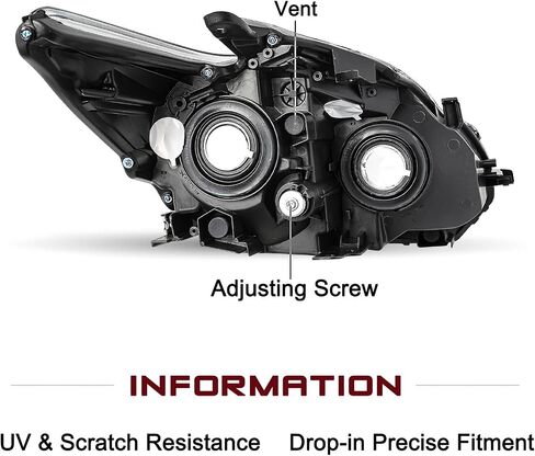مصباح JSBoyat Halogen الأمامي لعام 2012-2015 Toyota Prius ، سائق بديل لمجموعة المصابيح الأمامية على غرار OE وجانب الركاب in Kuwait