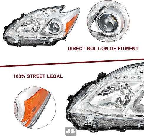 مصباح JSBoyat Halogen الأمامي لعام 2012-2015 Toyota Prius ، سائق بديل لمجموعة المصابيح الأمامية على غرار OE وجانب الركاب in Kuwait