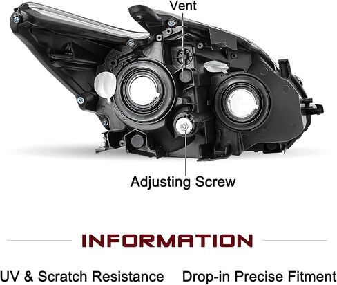 مصباح JSBoyat Halogen الأمامي لعام 2012-2015 Toyota Prius ، سائق بديل لمجموعة المصابيح الأمامية على غرار OE وجانب الركاب in Saudi Arabia