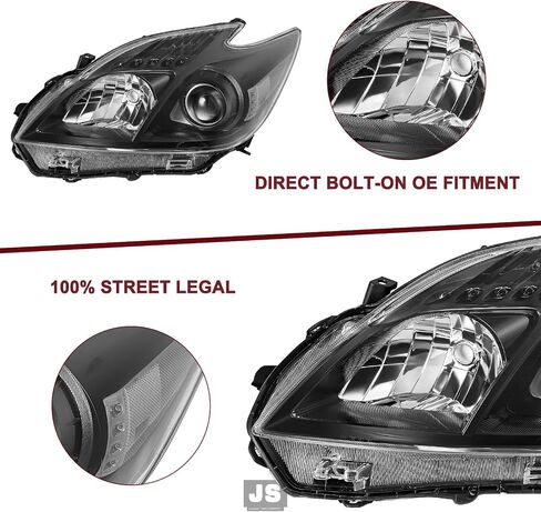 مصباح JSBoyat Halogen الأمامي لعام 2012-2015 Toyota Prius ، سائق بديل لمجموعة المصابيح الأمامية على غرار OE وجانب الركاب in Saudi Arabia
