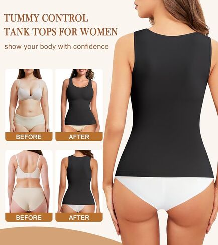 Compression Tanks for Women, Tummy Control Shapewear Tank Tops, Seamless Slimming Body Shaper Camisole in Kuwait