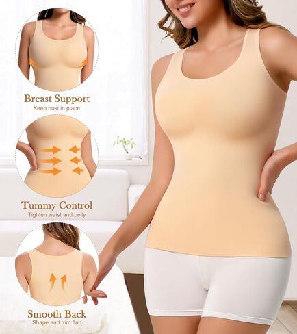 Compression Tanks for Women, Tummy Control Shapewear Tank Tops, Seamless Slimming Body Shaper Camisole in Kuwait