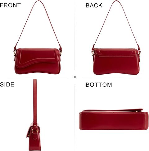 Shoulder Bag for Women Purse Leather Hobo Handbags Clutch Saddle Bags Trendy Underarm Bag with 2 Removable Strap in Kuwait