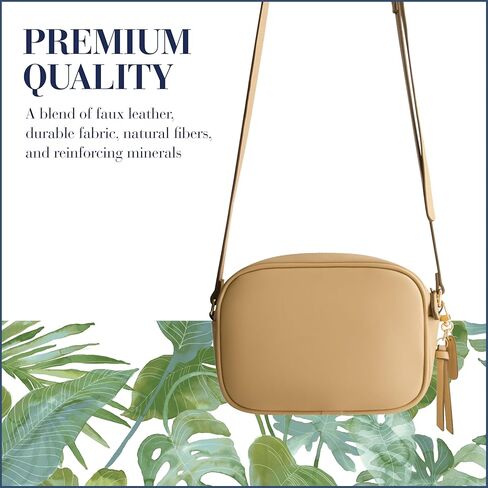 Tommy Bahama Camera Bag, Women's Mini Handbag with Embossed Logo and Adjustable Shoulder Strap, Tan in Saudi Arabia