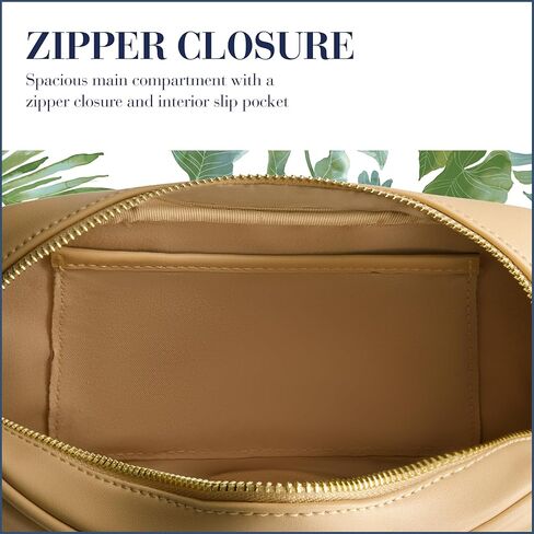 Tommy Bahama Camera Bag, Women's Mini Handbag with Embossed Logo and Adjustable Shoulder Strap, Tan in Saudi Arabia