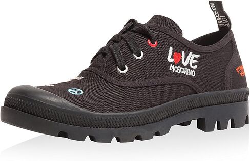 Love Moschino Red Lug Sole Embroidered Sneakers for Womens in Saudi Arabia
