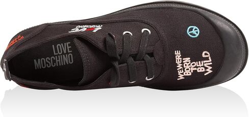 Love Moschino Red Lug Sole Embroidered Sneakers for Womens in Saudi Arabia