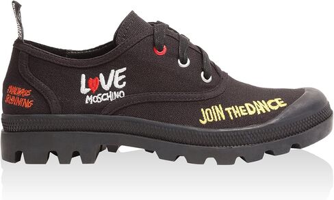 Love Moschino Red Lug Sole Embroidered Sneakers for Womens in Saudi Arabia