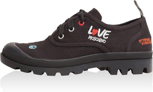 Love Moschino Red Lug Sole Embroidered Sneakers for Womens in Saudi Arabia