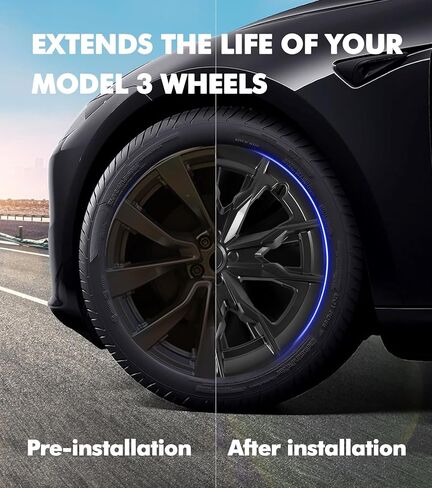 PM Auto مجموعة من 4 عجلة تغطي Small Sword Shadow Hubcaps لعام 2017-2023 Tesla 3 18 بوصة باستثناء المرتفعات in Saudi Arabia