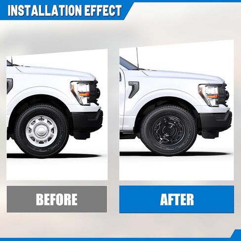 AUTOWIKI 17" 1PC Single Wheel Skin Black Lacquer for 2010-2025 Ford F-150 XL Model with Steel Wheel Easy Install ABS+PC Material, 17-Inch Black Lacquer Exterior Accessories Replacement ONLY 1 Piece in Saudi Arabia