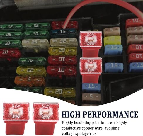 طقم FUSE للسيارات 10pcs ، مجموعة متنوعة من الصمامات ، بما في ذلك 20A/30A/40A/50A/60A لحماية النظام الكهربائي التلقائي دون التحميل الزائد ، وملحقات السيارة الأساسية J (LOW) in Kuwait