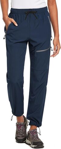 baleaf Travel Pants Women Hiking Long Tall Lightweight Quick Dry Water Resistant Cargo Pants 31'' Navy Blue Size M in Saudi Arabia